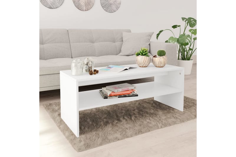 sofabord 100 x 40 x 40 cm spånplade hvid - Møbler - Borde - Sofabord