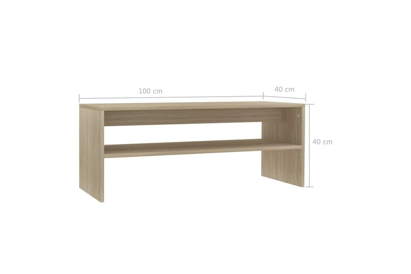 sofabord 100 x 40 x 40 cm spånplade sonoma-egetræsfarve - Møbler - Borde - Sofabord