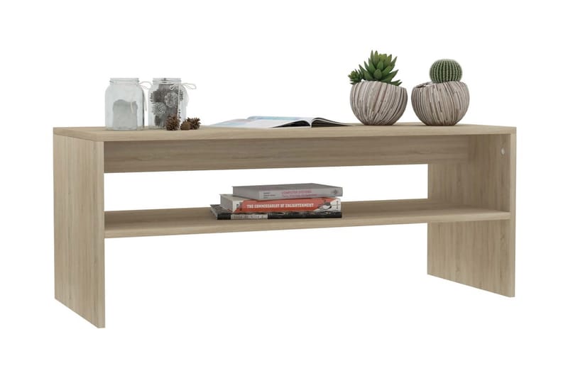 sofabord 100 x 40 x 40 cm spånplade sonoma-egetræsfarve - Møbler - Borde - Sofabord