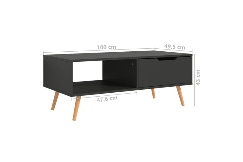 sofabord 100x49,5x43 cm spånplade grå - Grå - Møbler - Borde - Sofabord