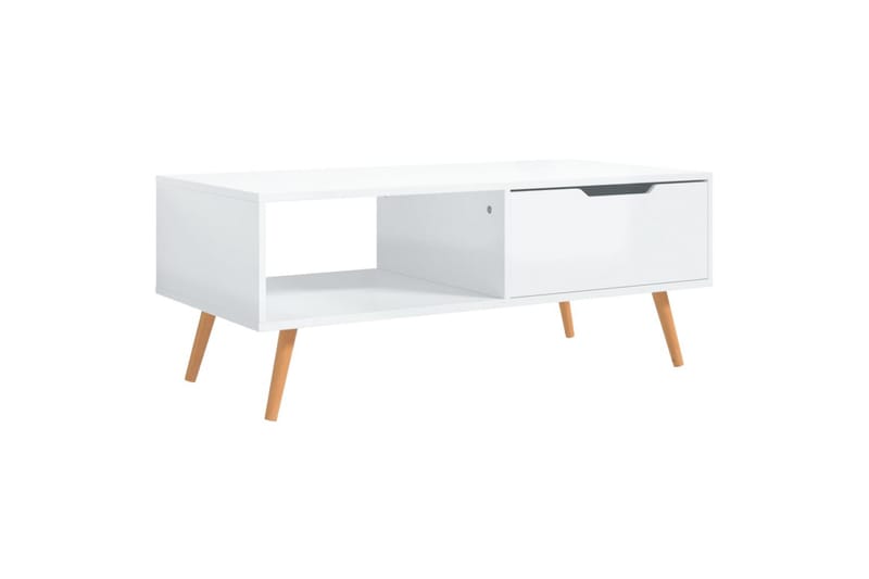 sofabord 100x49,5x43 cm spånplade hvid højglans - Hvid - Møbler - Borde - Sofabord