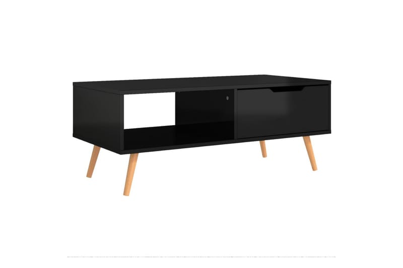 sofabord 100x49,5x43 cm spånplade sort højglans - Sort - Sofabord