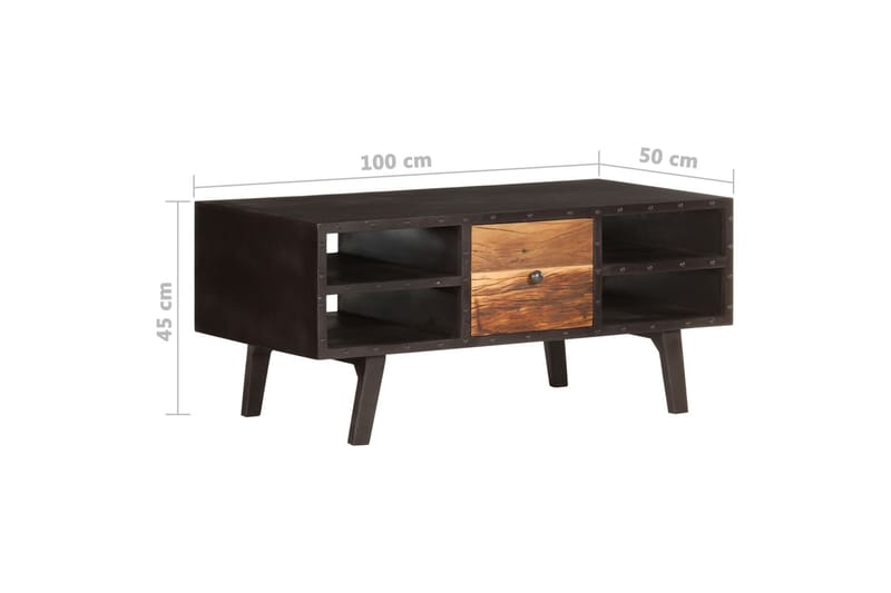 Sofabord 100X50X45 cm Massivt Genbrugstræ - Møbler - Borde - Sofabord