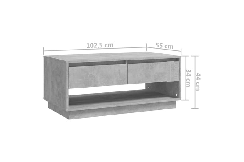 sofabord 102,5x55x44 cm spånplade betongrå - Grå - Møbler - Borde - Sofabord