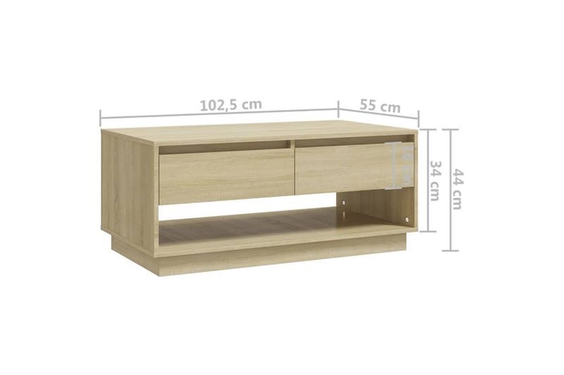 sofabord 102,5x55x44 cm spånplade sonoma-eg - Brun - Møbler - Borde - Sofabord