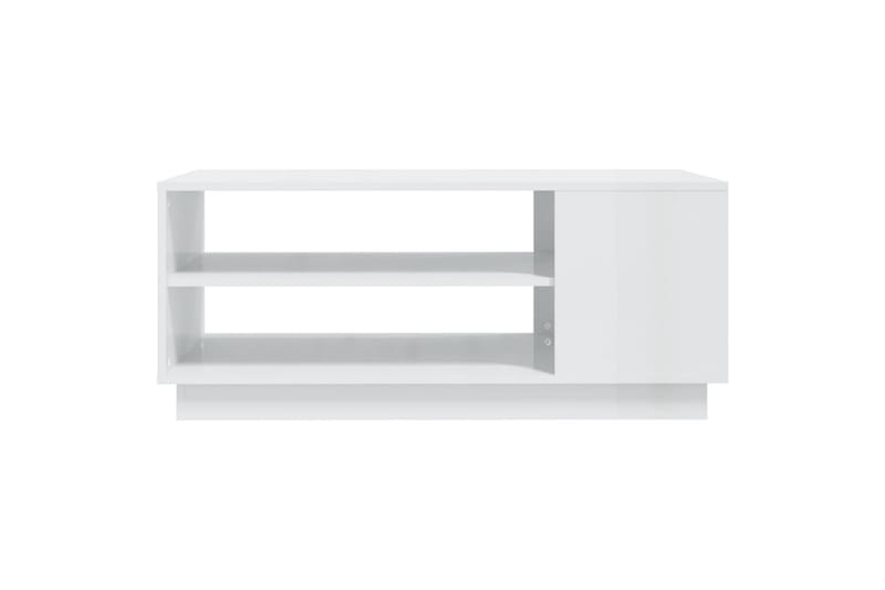 sofabord 102x55x43 cm spånplade hvid højglans - Hvid - Sofabord
