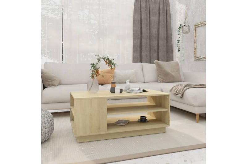 sofabord 102x55x43 cm spånplade sonoma-eg - Brun - Møbler - Borde - Sofabord