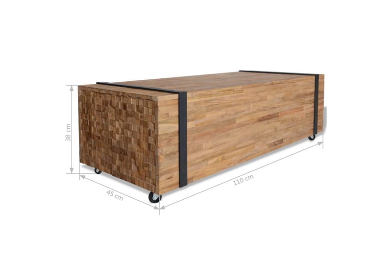 sofabord 110x45x38 cm massivt teaktræ - Møbler - Borde - Sofabord