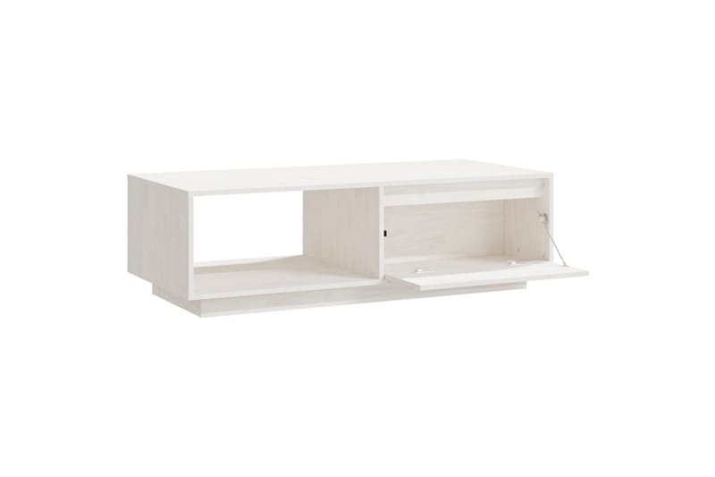 sofabord 110x50x33,5 cm massivt fyrretræ hvid - Hvid - Møbler - Borde - Sofabord