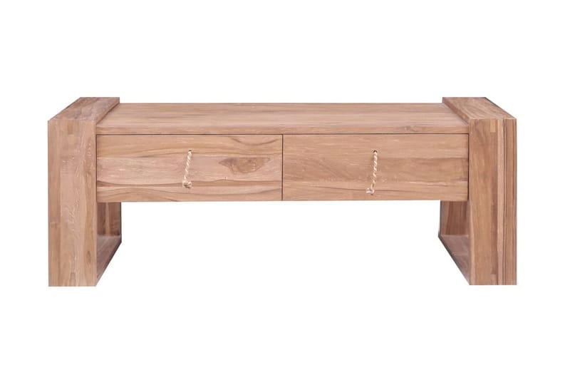 Sofabord 110x60x40 cm Massivt Teaktræ - Brun - Møbler - Borde - Sofabord