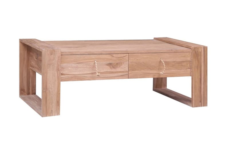 Sofabord 110x60x40 cm Massivt Teaktræ - Brun - Møbler - Borde - Sofabord