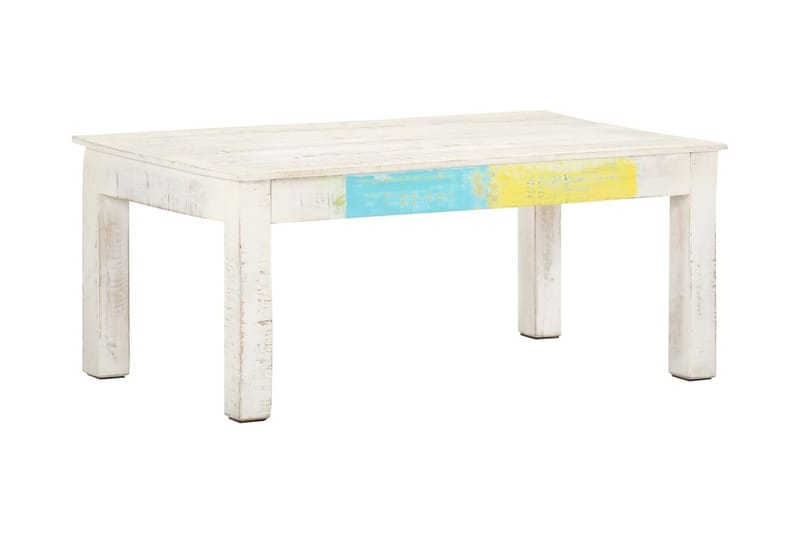 sofabord 110x60x45 cm massivt mangotræ hvid - Hvid - Møbler - Borde - Sofabord