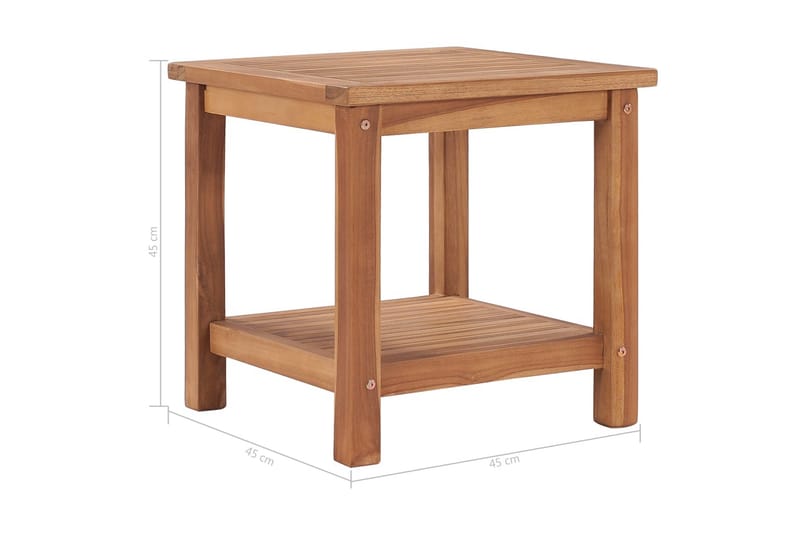 Sofabord 45x45x45 cm Massivt Teaktræ - Brun - Møbler - Borde - Sofabord