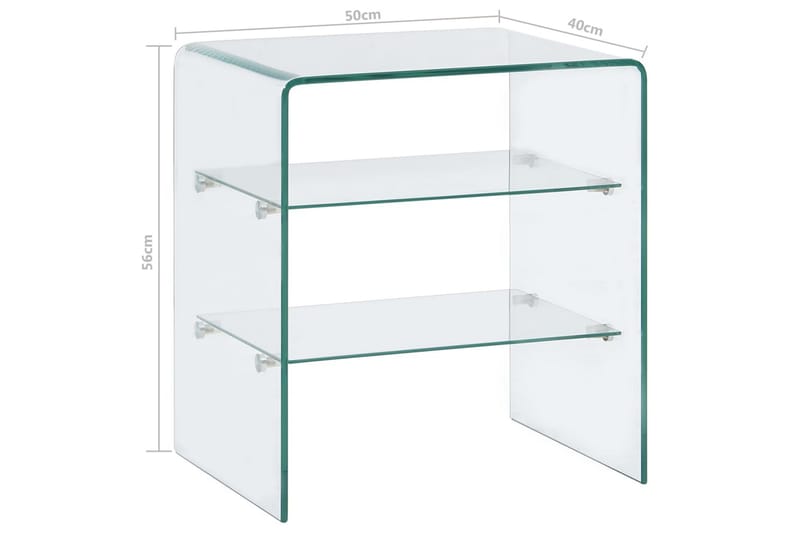 sofabord 50 x 40 x 56 cm hærdet glas transparent - Møbler - Borde - Sofabord