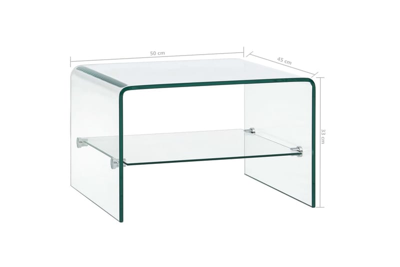 sofabord 50 x 45 x 33 cm hærdet glas transparent - Møbler - Borde - Sofabord