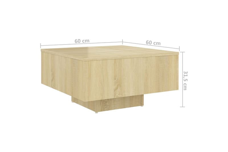 sofabord 60x60x31,5 cm spånplade sonoma-eg - Brun - Møbler - Borde - Sofabord