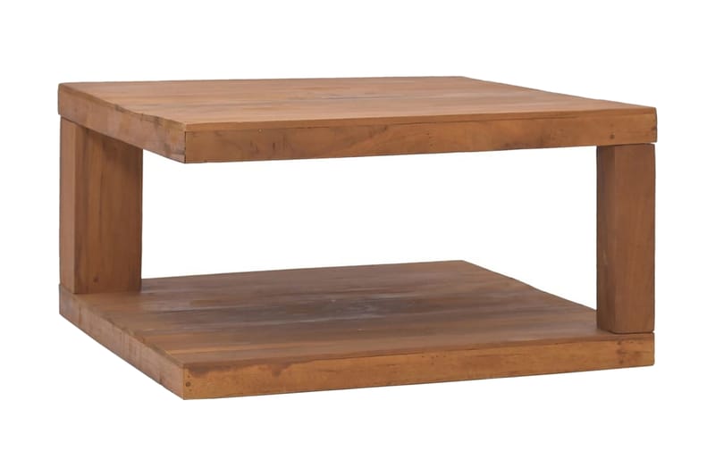 sofabord 65x65x33 cm massivt teaktræ - Brun - Møbler - Borde - Sofabord