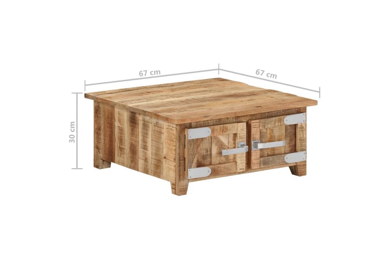 sofabord 67x67x30 cm massivt mangotræ - Brun - Møbler - Borde - Sofabord