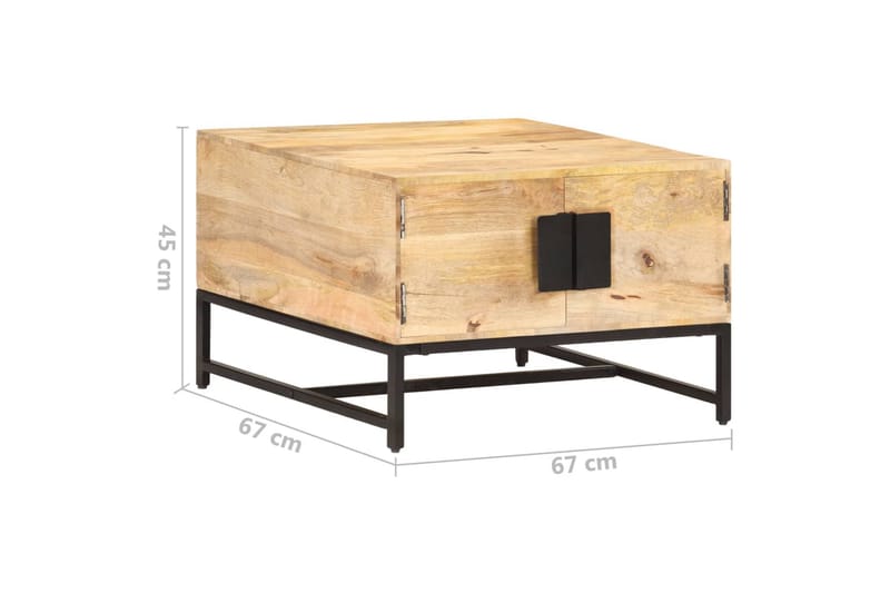 Sofabord 67x67x45 cm massivt mangotræ - Brun - Møbler - Borde - Sofabord