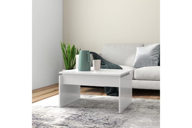 sofabord 68x50x38 cm spånplade hvid - Hvid - Sofabord