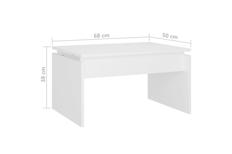 sofabord 68x50x38 cm spånplade hvid - Hvid - Sofabord