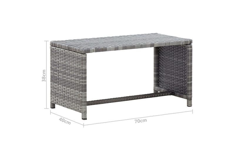 Sofabord 70x40x38 cm Polyrattan Antracitgrå - Grå - Møbler - Borde - Sofabord