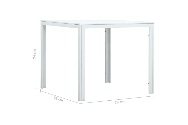 Sofabord 78 X 78 X 74 Cm Hdpe Trælook Hvid - Hvid - Møbler - Borde - Sofabord