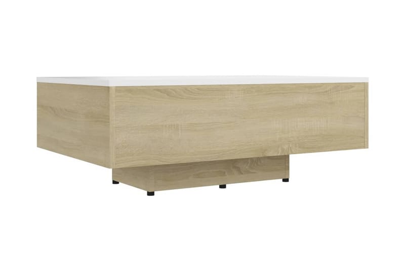 sofabord 85x55x31 cm cm spånplade hvid og sonoma-eg - Beige - Møbler - Borde - Sofabord