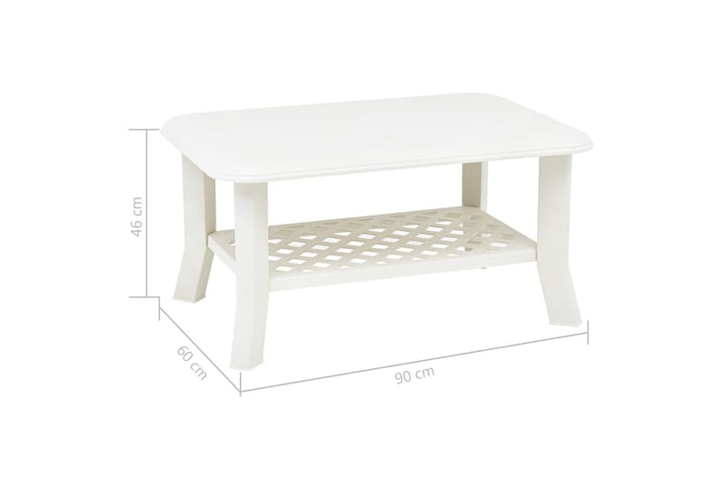 sofabord 90 x 60 x 46 cm plastik hvid - Hvid - Møbler - Borde - Sofabord