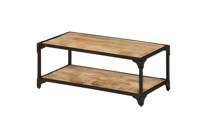 sofabord 90x45x35 cm massivt ru mangotræ - Brun - Møbler - Borde - Sofabord