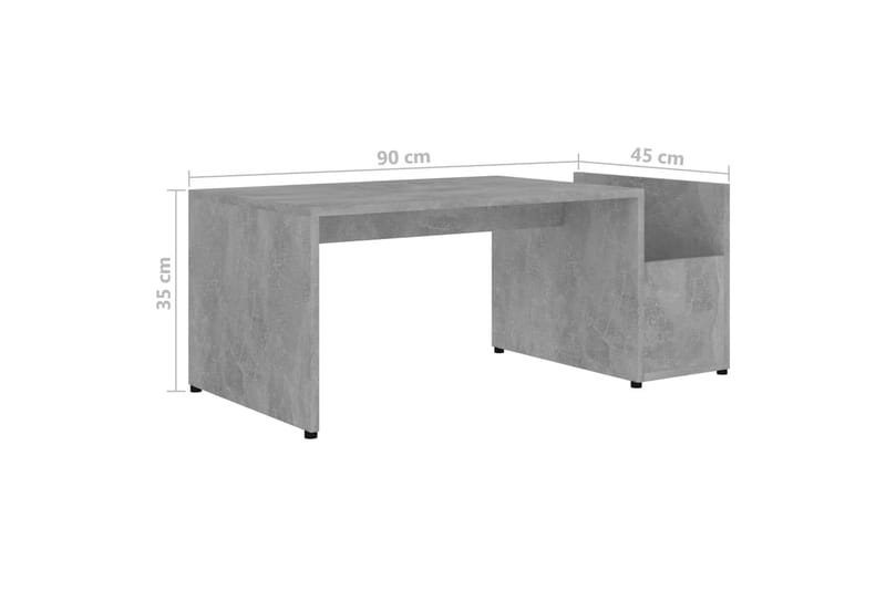 Sofabord 90X45X35 cm Spånplade Betongrå - Sofabord