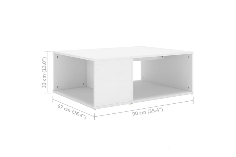 sofabord 90x67x33 cm spånplade hvid - Hvid - Møbler - Borde - Sofabord