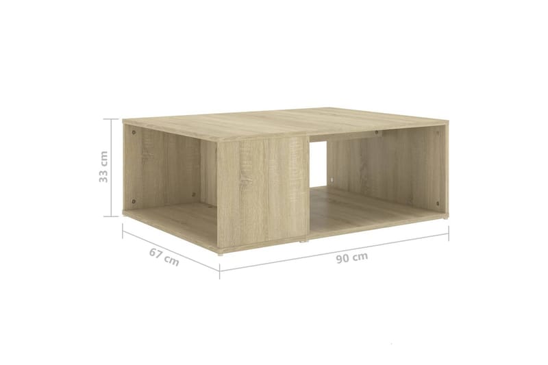 sofabord 90x67x33 cm spånplade sonoma-eg - Brun - Møbler - Borde - Sofabord