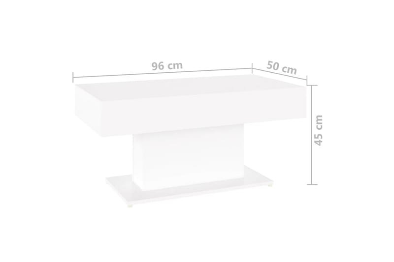 sofabord 96x50x45 cm spånplade hvid - Hvid - Møbler - Borde - Sofabord