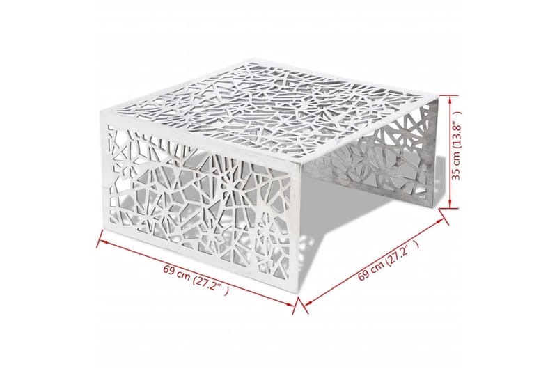 Sofabord Geometriske Udskæringer Aluminium - Sølv - Møbler - Borde - Sofabord