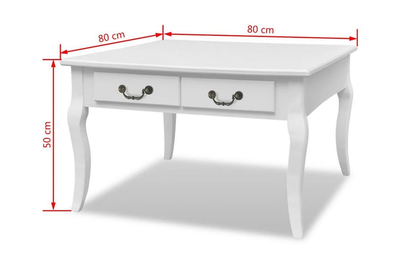 Sofabord Med 4 Skuffer Hvid - Hvid - Møbler - Borde - Sofabord