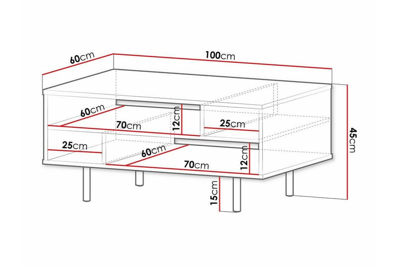 Staffin Sofabord 60 cm - Sort - Møbler - Borde - Sofabord