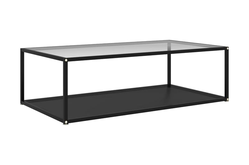 Tebord 120x60x35 cm hærdet glas transparent og sort - Flerfarvet - Møbler - Borde - Sofabord