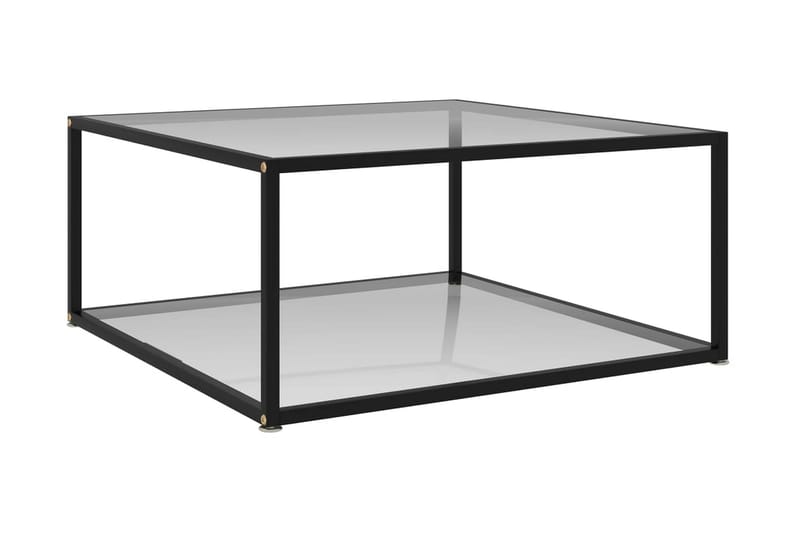 Tebord 80x80x35 cm hærdet glas transparent - gennemsigtig - Møbler - Borde - Sofabord