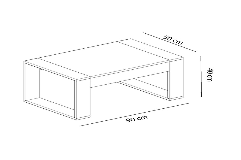 Terugblik Sofabord 90 cm - Hvid/Antracit - Møbler - Borde - Sofabord