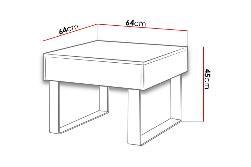 Tessan Sofabord Lille 64 cm med Opbevaring Skuffe - Hvid - Møbler - Borde - Sofabord