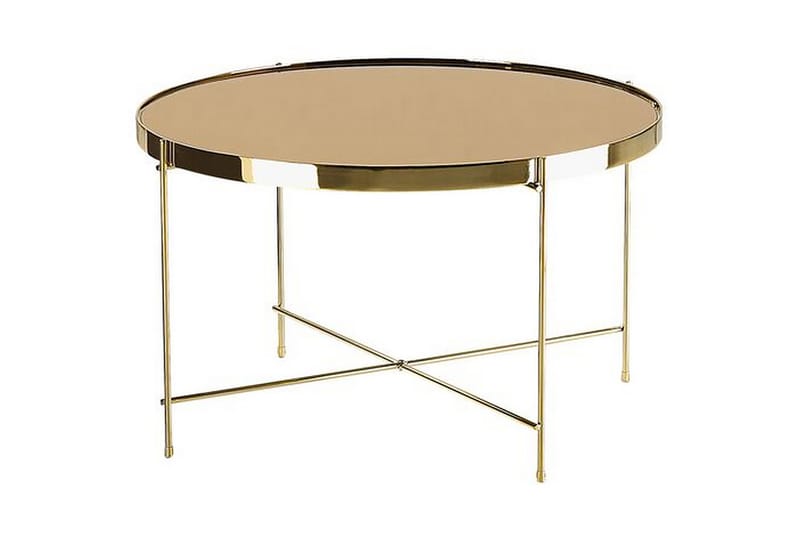 Thore Sofabord - Guld - Sofabord - Semmenfoldeligt bord - Sofabord med opbevaring - sofabord med hjul - Hæve sænke sofabord