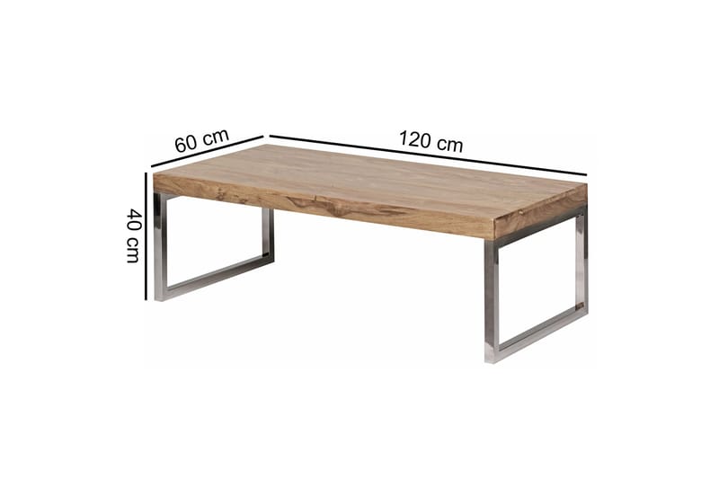 Thuxton Sofabord 120 cm - Akacie/Krom - Møbler - Borde - Sofabord