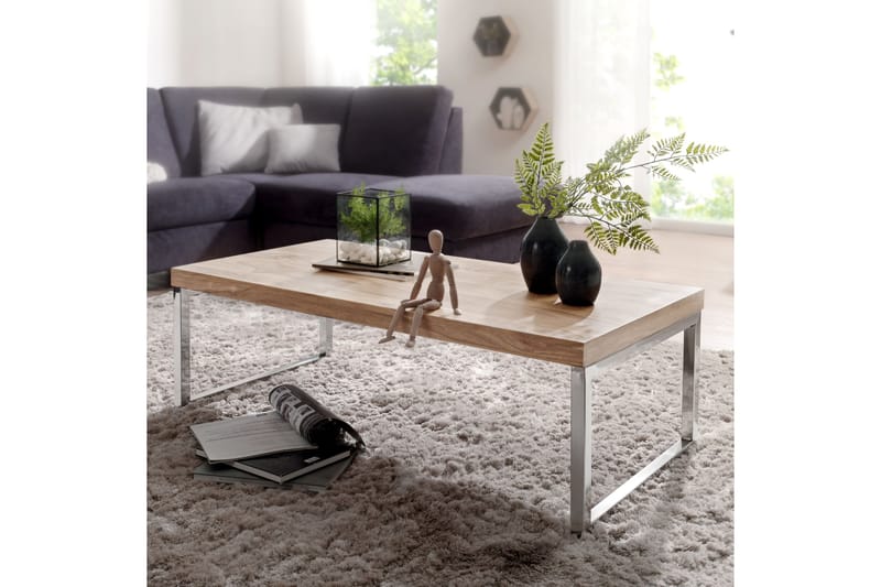 Thuxton Sofabord 120 cm - Akacie/Krom - Møbler - Borde - Sofabord