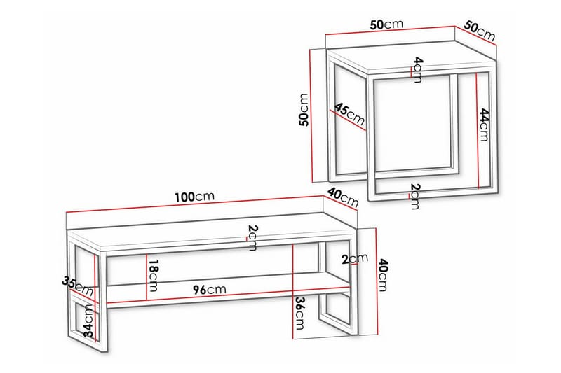 Wardner Sofabord 50 cm - Sort - Møbler - Borde - Sofabord