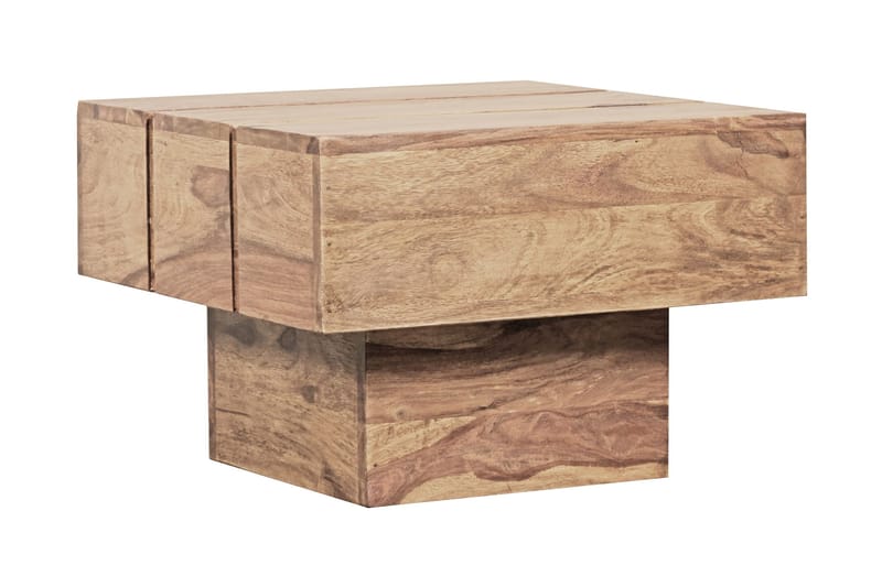 Woolam Sofabord 44 cm - Akacie - Semmenfoldeligt bord - Spejlbord - Sofabord - Sofabord med opbevaring - sofabord med hjul - Hæve sænke sofabord