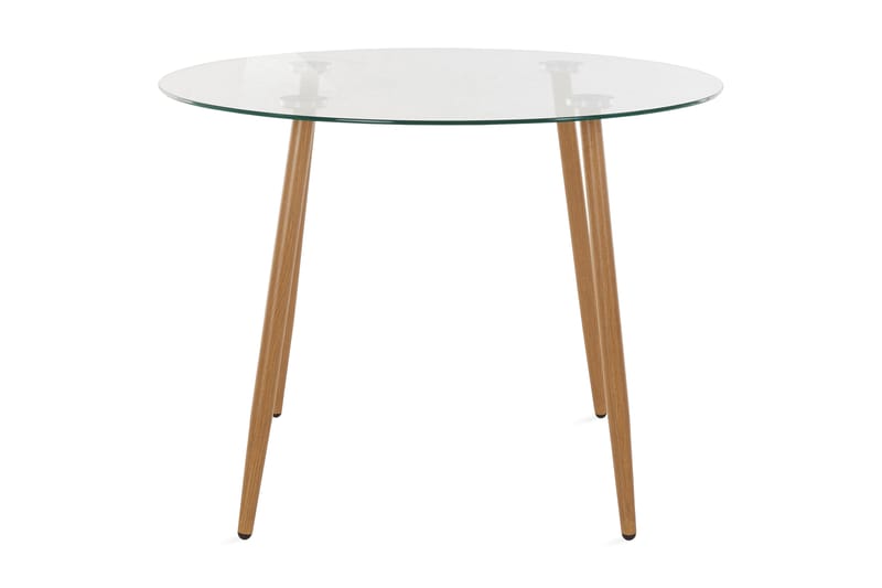 Abia spisebord 100 cm rundt Glas - Brun - Spisebord og køkkenbord