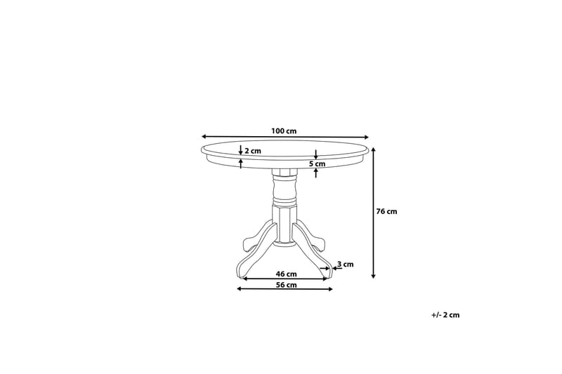 Akron Spisebord 100 cm - Hvid - Møbler - Borde - Spisebord og køkkenbord