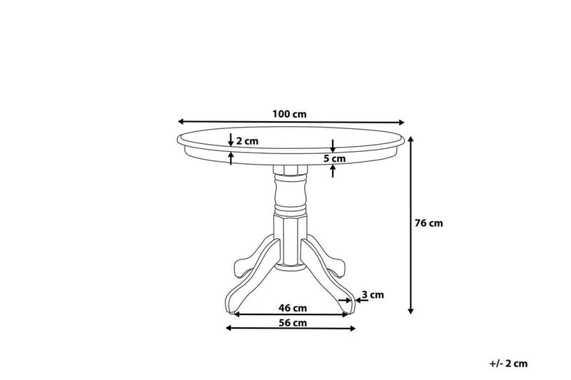 Akron Spisebord 100 cm - Hvid - Møbler - Borde - Spisebord og køkkenbord