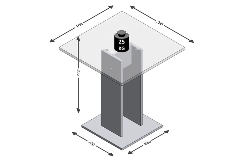 Bandol Spisebord 70 cm - Hvid - Møbler - Borde - Spisebord og køkkenbord